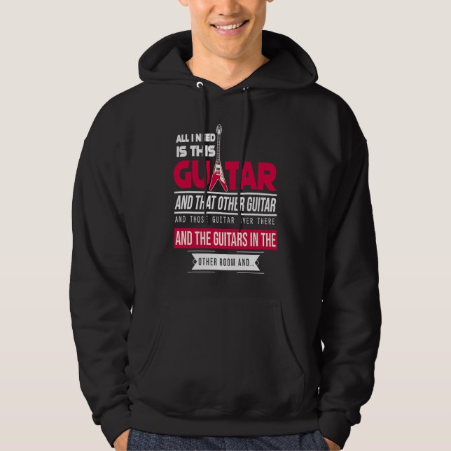 All I Need Is This Guitarist Music Lover Bass Spi Hoodie (Framsida)