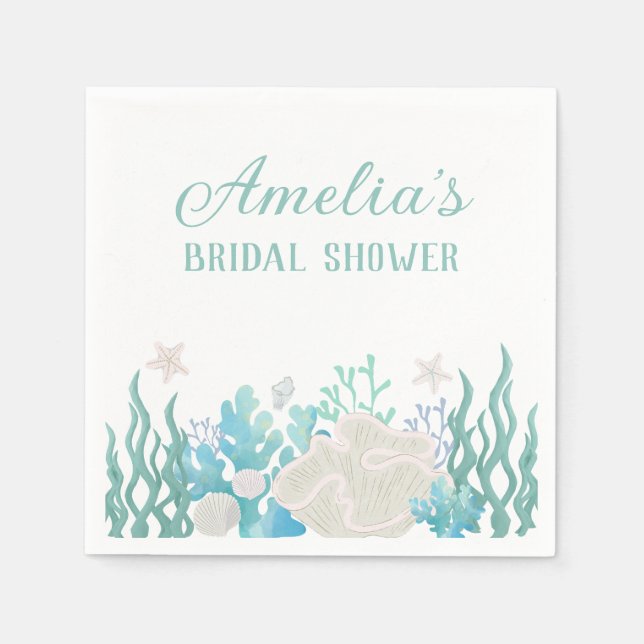 All I Sea Beach Ocean Bridal Shower blir Pappersservett (Framsidan)