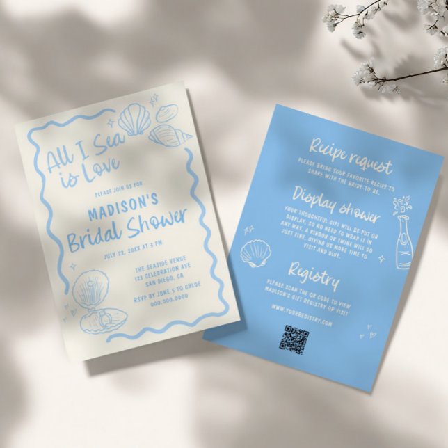 All I Sea is Love Bridal Shower Inbjudningar (Skapare uppladdad)