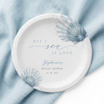 All I Sea Is Love Bröllopsdusch Pappers Tallrikar