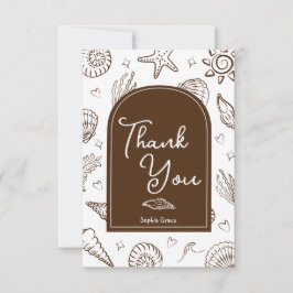 All I Sea is Love Brown Thank You Card Tack Kort