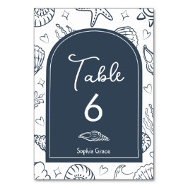 All I Sea is Love Dark Blue Seashells Bordsnummer