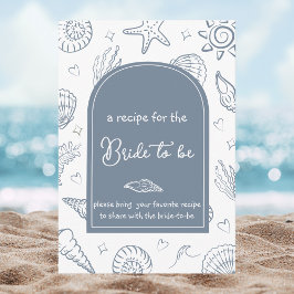All I Sea is Love Dusty Blue Recipe Bridal Shower Tilläggskort