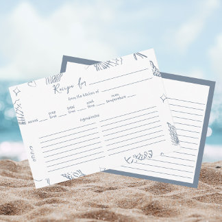 All I Sea is Love Dusty Blue Recipe Bridal Shower  Tilläggskort