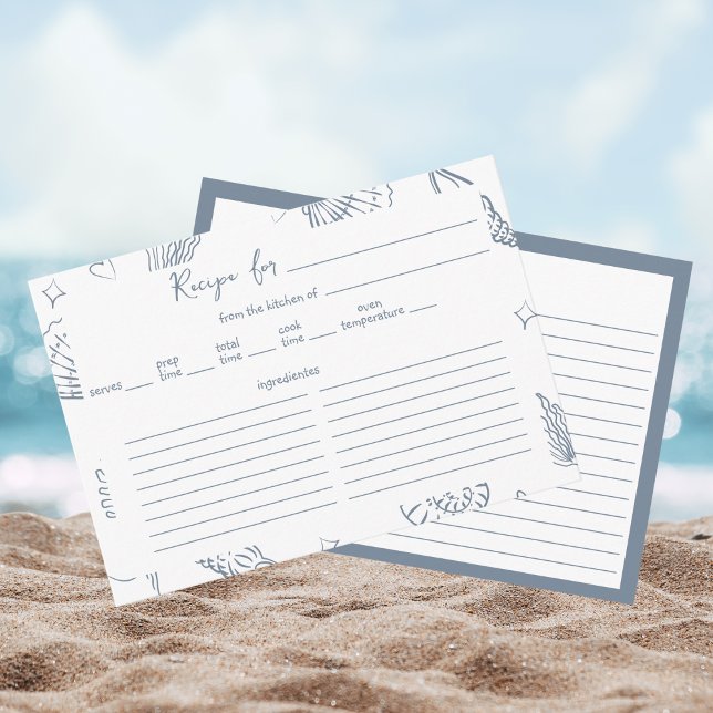 All I Sea is Love Dusty Blue Recipe Bridal Shower  Tilläggskort (Skapare uppladdad)