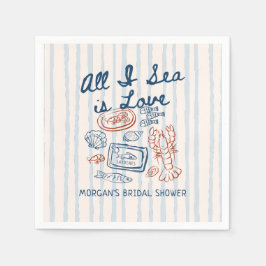 All I Sea is Love Seafood Bridal Shower Pappersservett