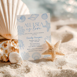 All I sea Is Love Seashells Bridal Shower Inbjudningar