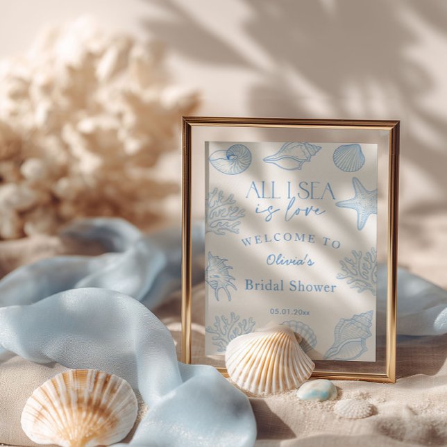 All I sea Is Love Seashells Bridal Shower welcome Poster (Skapare uppladdad)