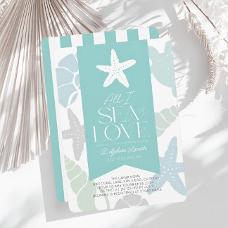 All I Sea is Love Starfish Bridal Shower Inbjudningar