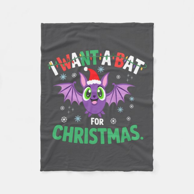 All I Want For Christmas Is A Bat Ugly Xmas Holida Fleecefilt (Framsidan)