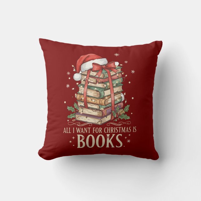 All I Want for Christmas is Books Kudde (Framsida)