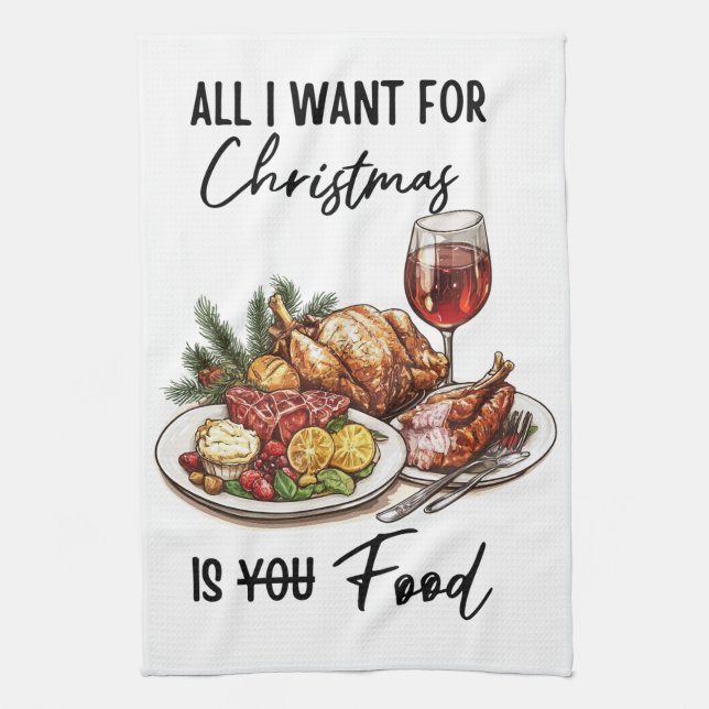 All I Want for Christmas Is Food Kökshandduk (Vertikal)