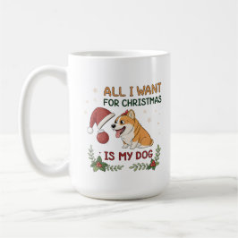 All I Want for Christmas Is My Dog Art Kaffemugg