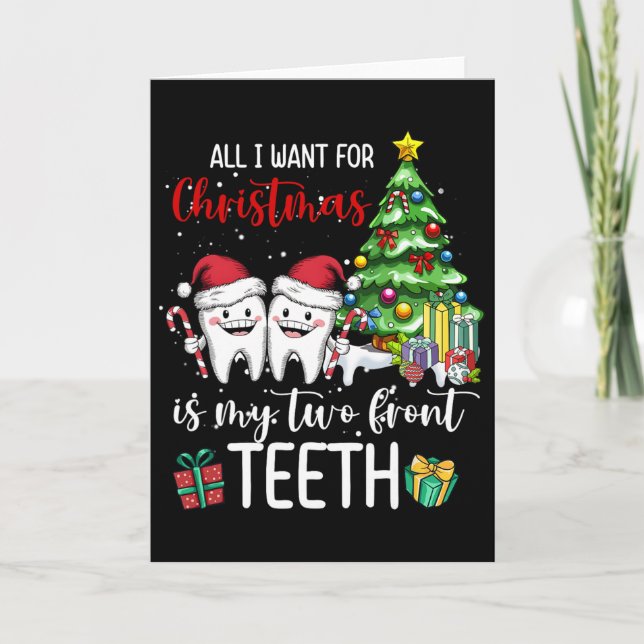 All I Want For Christmas Is My Two Front Teeth Kid Kort (Framsida)