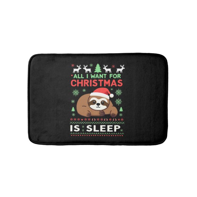 All I Want For Christmas Is Sleep - Funny Xmas Slo Badrumsmatta (Framsidan)