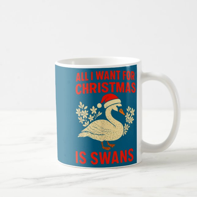 All I Want For Christmas Is Swans Ugly Xmas Sweate Kaffemugg (Höger)