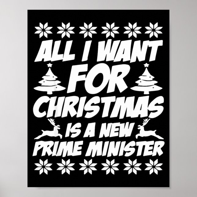 All I Want For Xmas Is A New Prime Minister Funny  Poster (Framsidan)