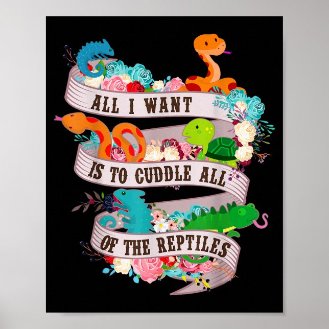 All I Want Is To Cuddle All Of The Reptiles Lover  Poster (Framsidan)