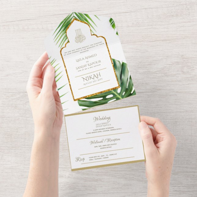 All-in-1 BRÖLLOP NIKAH WALLIMAH Guld Tropical All (Avrivbar del)