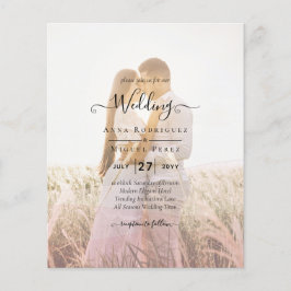 All-in-1-Rosa Ombre Photo Overlay Bröllop QR-kod Flygblad