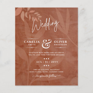 All-in-1 Rustic Terracotta Overlay Bröllop Flygblad