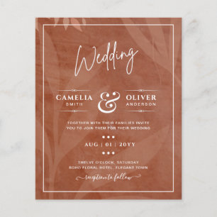 All-in-1 Rustic Terracotta Overlay Bröllop Flygblad