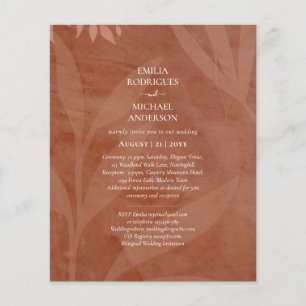 All-in-1 Rustic Terracotta Overlay Bröllop Flygblad
