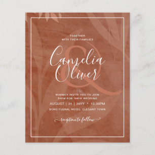 All-in-1 Rustic Terracotta Overlay Bröllop Flygblad