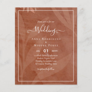 All-in-1 Rustic Terracotta Overlay Bröllop Flygblad