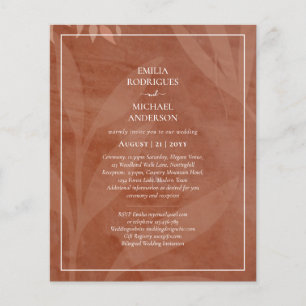 All-in-1 Rustic Terracotta Overlay Bröllop Flygblad