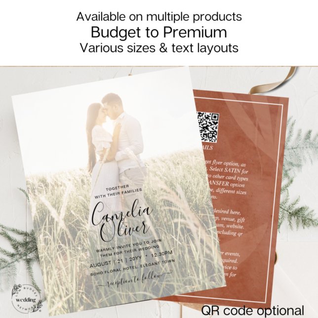 All-in-1 Rustic Terracotta PHOTO Overlay Bröllop Flygblad (Skapare uppladdad)