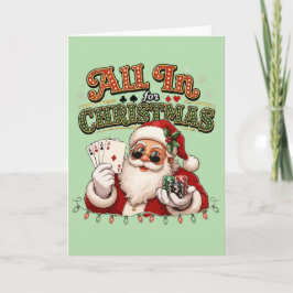 All In För Jul Poker Santa Kort