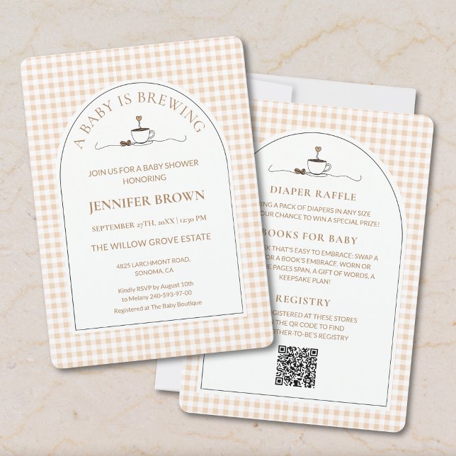 All in One A Baby Is Brewing Coffee Baby Shower Inbjudningar (Skapare uppladdad)
