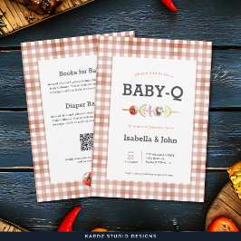 All in One Baby Q Barbecue Baby Shower Invitation Inbjudningar