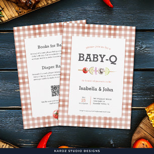 All in One Baby Q Grill Baby Shower Inbjudan