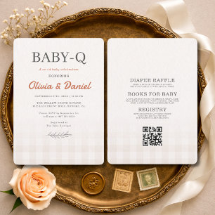 All in One BabyQ Parbabyshower Inbjudningar