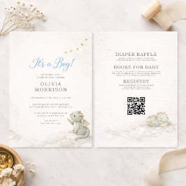 All in One Dragon It's a Boy Baby Shower Inbjudningar