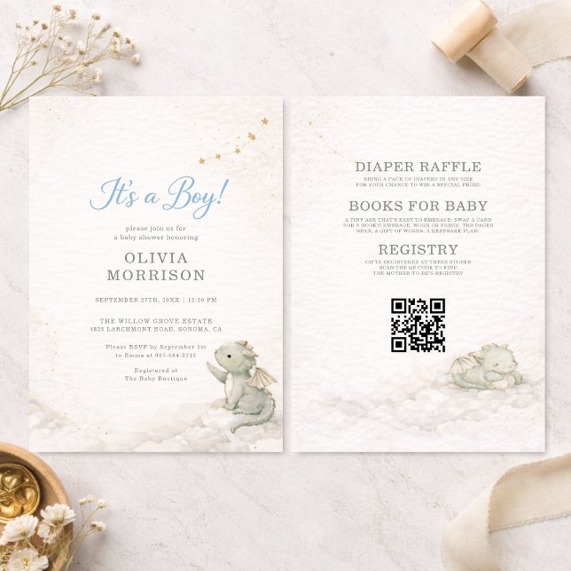 All in One Dragon It's a Boy Baby Shower Inbjudningar (Skapare uppladdad)