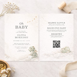 All in One Dragon Storybook Baby Shower Inbjudningar