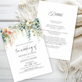 All in One Elegant Eucalyptus Greenery Wedding Inbjudningar