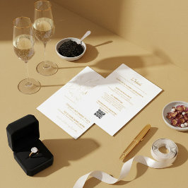 All in One Elegant Gold Dove Wedding Invitation Inbjudningar