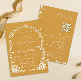 All in One Floral Arch Garden Wedding Amber Inbjudningar