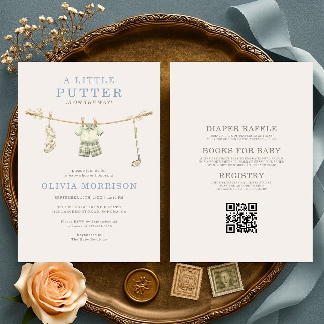 All in One Little Putter Golf Baby Shower Inbjudningar (Skapare uppladdad)