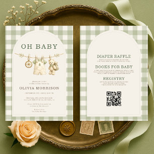 All in One Oh Baby Woodland Baby Shower Inbjudningar