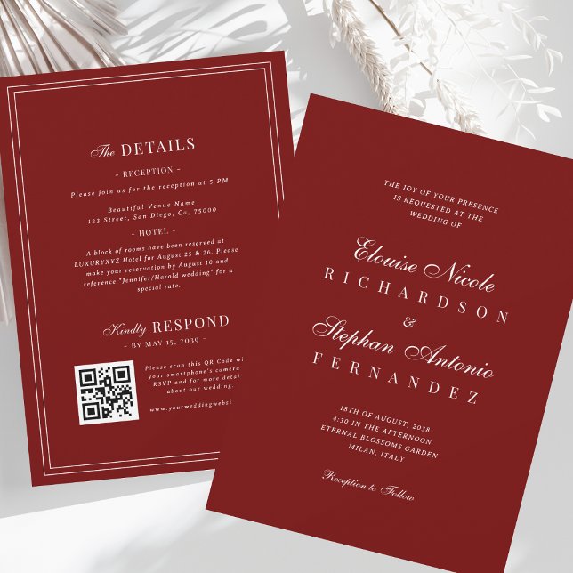 All in One Old Money Wedding Inbjudningar (Skapare uppladdad)