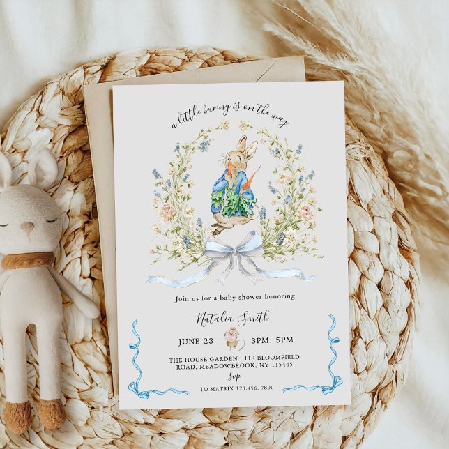 All in One Peter Rabbit Bunny QR Baby Shower  Inbjudningar (Skapare uppladdad)