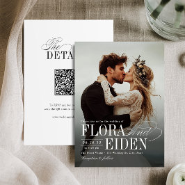 All in One Timeless Typography 3 photo Wedding Inbjudningar