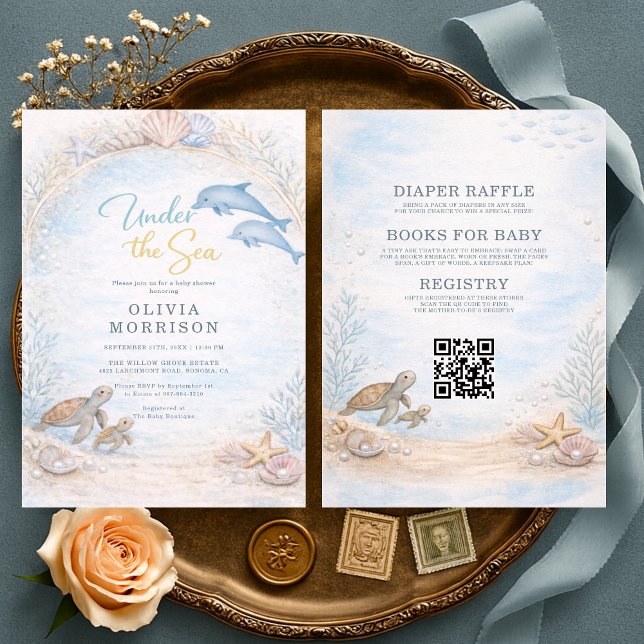 All in One Under the Sea Baby Shower Inbjudningar (Skapare uppladdad)