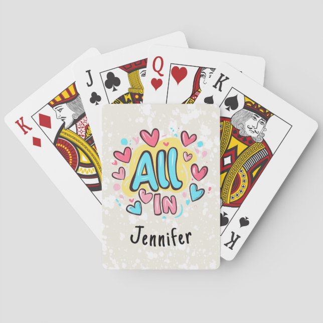 "All In" Personlig Graffiti-Stil Casinokort (Baksidan)