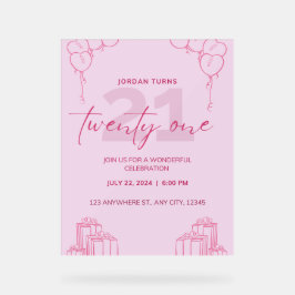 All inbjudan till Rosa födelsedag